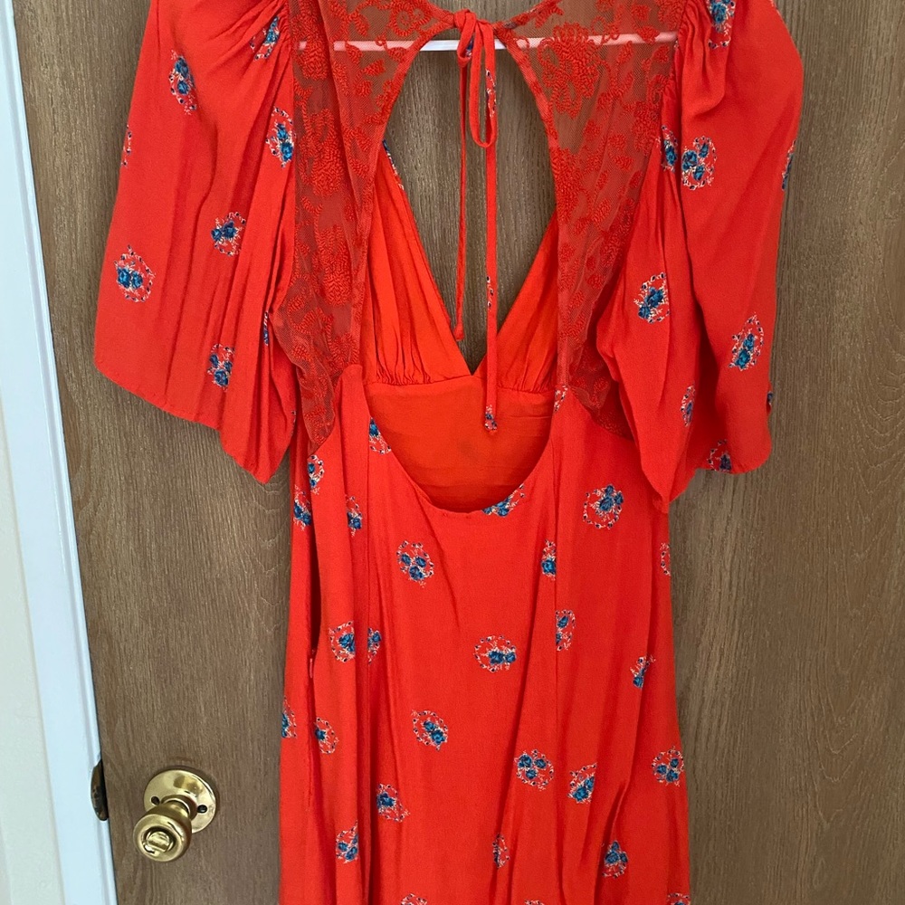 Free People Mockingbird Open back Mini Dress Size 4 - Picture 4 of 5